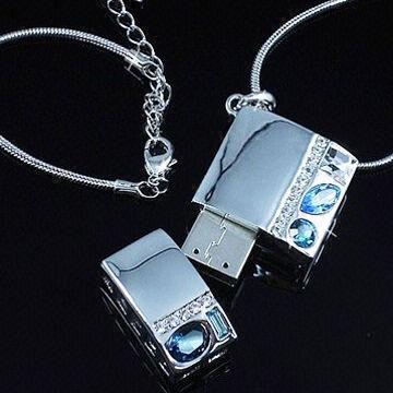 Metal Crystal USB Flash/Pen Drives with 5 Years Warranty, CE-/RoHS-approved