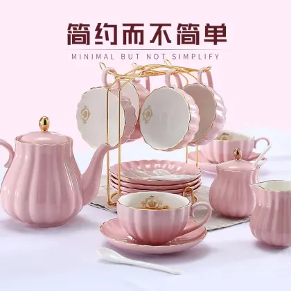 Elegant Black Bone China Coffee Cup and Tea Set - Solid Color Ceramic Afternoon Tea Set