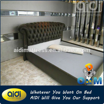 High Quality Leather Bed Base, Modern Design Comfortable Leather Bed, Luxury Bedroom Furniture