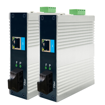 2 ports Interrupteur Ethernet industriel à double fibre non géré (1 optique, 1 électrique, 10/100/1000 Mbps, multimode)