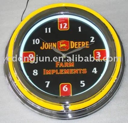 Neon Light Clock With Customer Logo