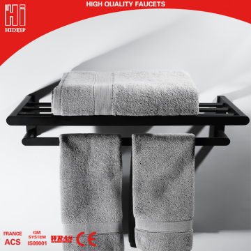 HIDEEP bathroom pendant full copper Black bread tube Double towel rack