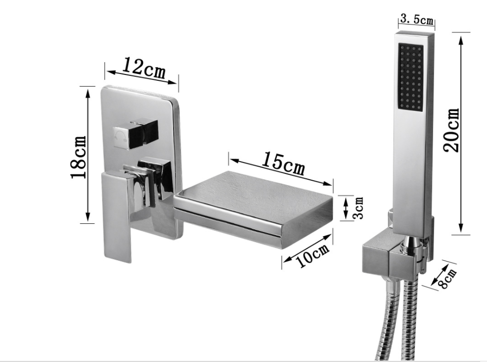 Phòng tắm hai chức năng Đèn LED treo tường bằng đồng thau Vòi Máy trộn vòi giấu kín