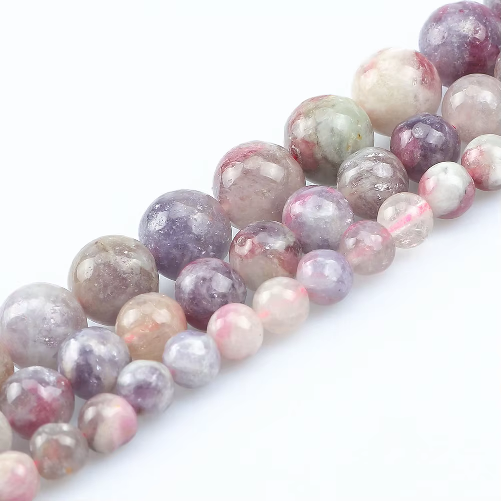 6/8/10mm Round Natural Red Tourmaline Beads