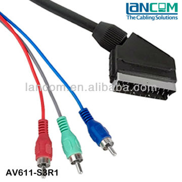 SCART to 3 RCA Cable