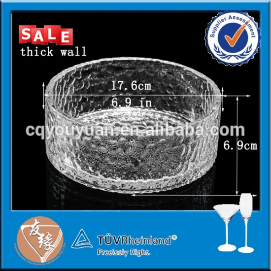 Sparkling big size thick wall glass bowls for chocolate