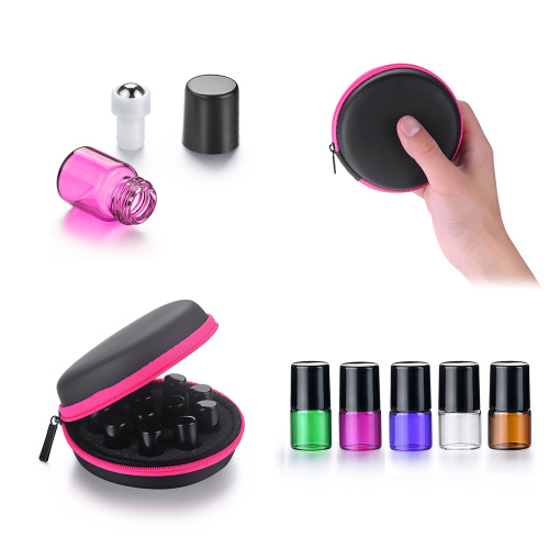 Portable leather essential oil travel box