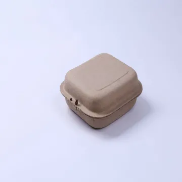 Disposable compostable recycle paper pulp clamshell food box
