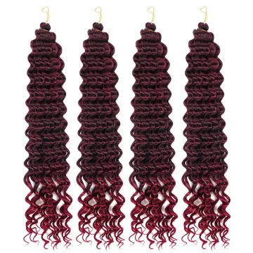 Synthetic Hair Weaving Deep Wave Ombre Ocean Wave Deep Wave FreeTress Crochet Braid Hair
