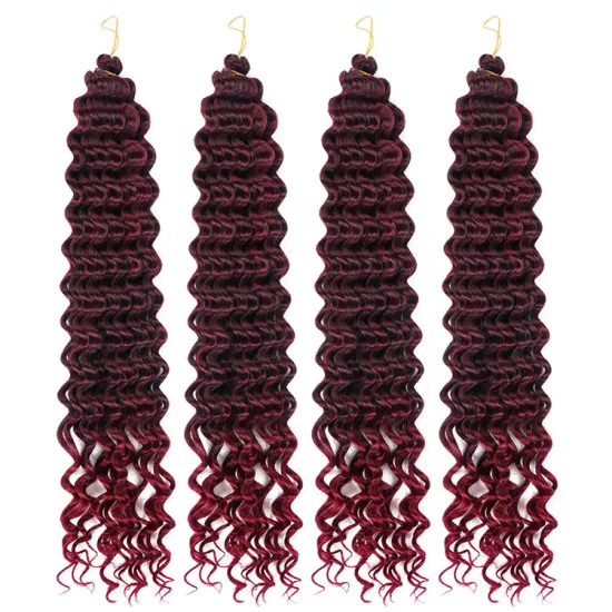 Synthetic Hair Weaving Deep Wave Ombre Ocean Wave Deep Wave FreeTress Crochet Braid Hair