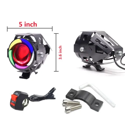 LED Eye Motorcycle Lighting System U7 Fog Lights 40W Driving Lights 1600LM with Angel Eyes