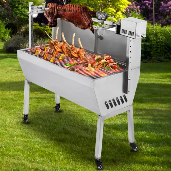 Outdoor Barbeque Grills Backyard Party  easy clean Rotisserie Roaster Grill Stainless Steel Motor Roasting Rotisserie Grill