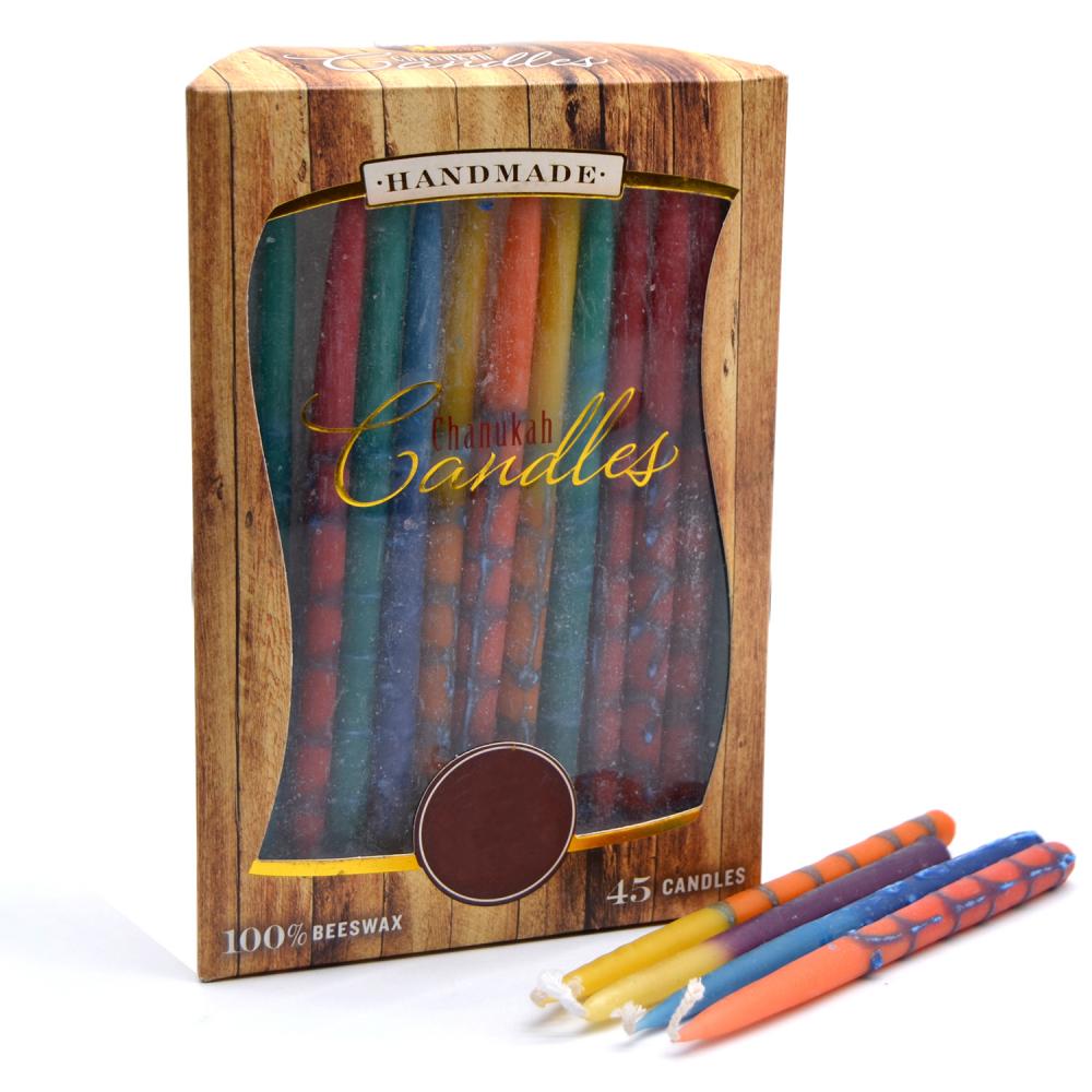 Classic Hand Dipped Colored Beeswax Chanukah Candles