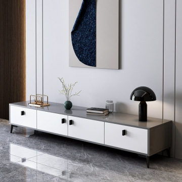 Contemporary Simple Wooden TV Cabinet with Doors and Feet for Living Room and Bedroom