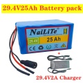 Genuine 24 V 25ah battery pack 250W 350W 29.4V 7s5p, for bag wheelchair electric bicycle lithium ion battery + 2A charger