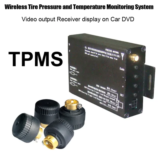 Wireless tire pressure monitorring system with external sensor with video output on GPS DVD for driving safety