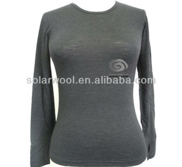 Woolen long slevees blended crew for women