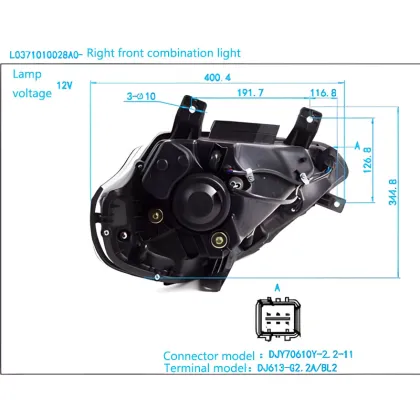 L0371010027A0 Front Combination Lamp Assembly for Foton Aoling T3 - 12V Voltage