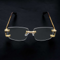 Fashion Rimless Diamond Glasses