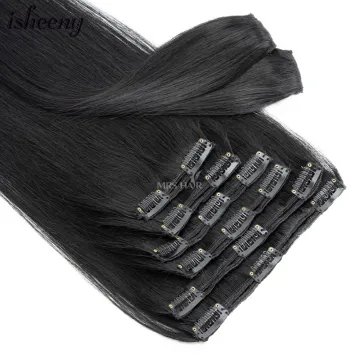 Wholesale 100% Natural Human Hair Remy Clip On Extension Full Head Blonde Color 8pcs/set Straight Clip Ins Hair Extensions