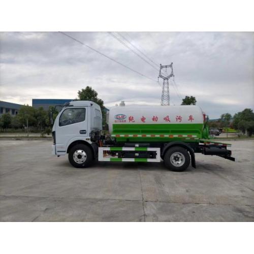 Dongfeng 5ton camión de succión de aguas residuales fecales eléctricas