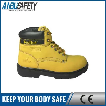 Industrial breathable lining yellow safety shoes