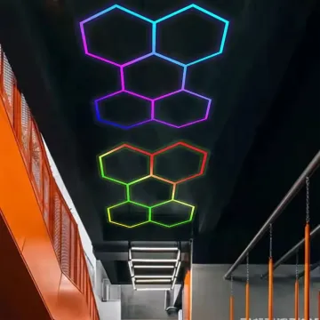 Hexagon LED Light: RGB Hexagonal Garage Lamp for Game Room or Gym