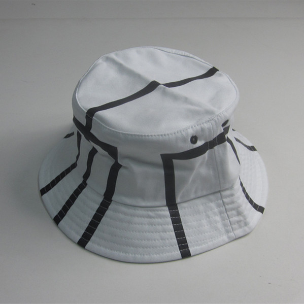 2017 Hot Sale White Print Bucket Hat