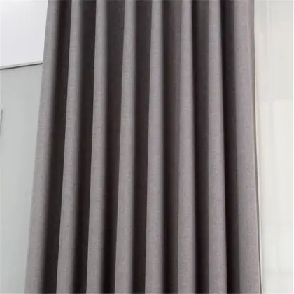 Polyester Gray Blackout Curtains Set of 2 - Thermal Insulated Bedroom Curtains