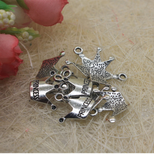 200 Stuks Groothandel Bulk Veel Tibeta Plated Crown Hangers Charms Voor Sieraden Maken: