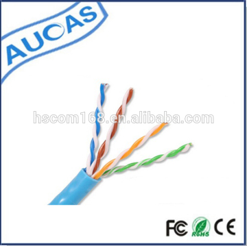 AUCAS high quality utp cat5e lan cable 4pr 24awg large wooden cable spools for sale