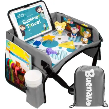 Multi-Function Car Seat Table with Bags and Pockets for Kids