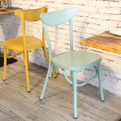 Industrial Colorful Metal Aluminium Dining Chairs - Wholesale Factory Direct