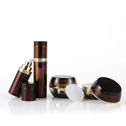 Brown 50g Face Cosmetics Cream Lotion Jars Containers with Lids