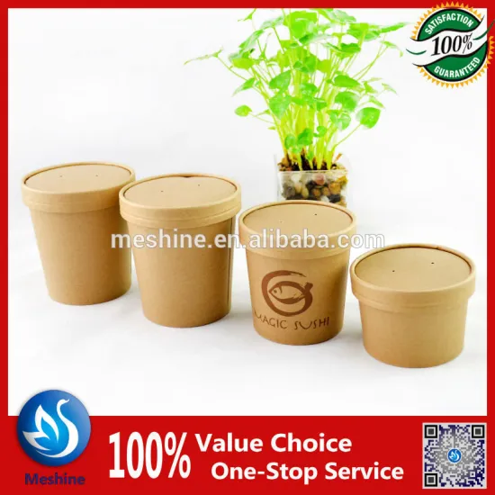 Brown kraft paper soup cup