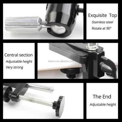 Black Clamp Stainless Steel Wig Head Stand for Professional Training