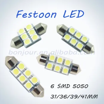 31Mmm 36mm 39mm 41mm 12v 24v Super bright car led light 5050 6 SMD festoon led lights