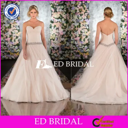 Puffy Sweetheart Neckline Ruched Princess Pink organza Korean Style Wedding Dress