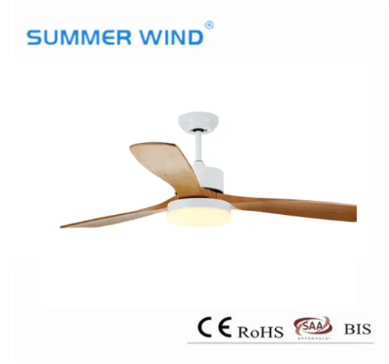Hot sale solid wood blade ceiling fan light