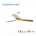 Hot sale solid wood blade ceiling fan light