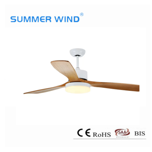 Hot sale solid wood blade ceiling fan light