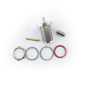 Waterproof IP67 Sealed Bulkhead N Female Crimp Connectors for RG58 RG223
