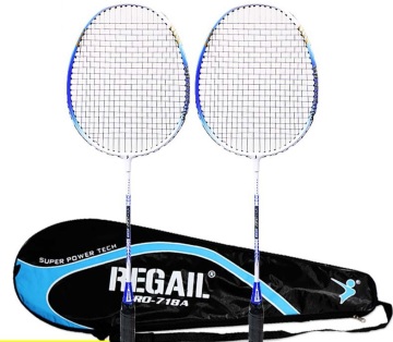 Double Aluminum Alloy Badminton Racket with Metal Paint - YMQ Training Racket