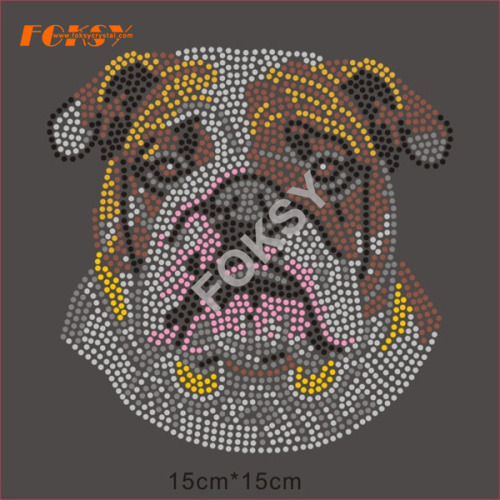Pug Dog Iron On Rhinestone Motif