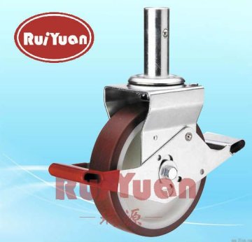 Scaffolding caster wheel with double brake for heavy duty 800kg