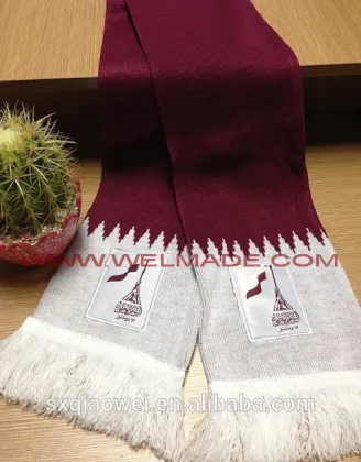 Qatar scarf/wool scarf/knitted scarf/ country flag scarf/fan scarf