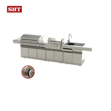 Modern Design Kitchen Outdoor Cabinet BBQ Gas Grill with Sink