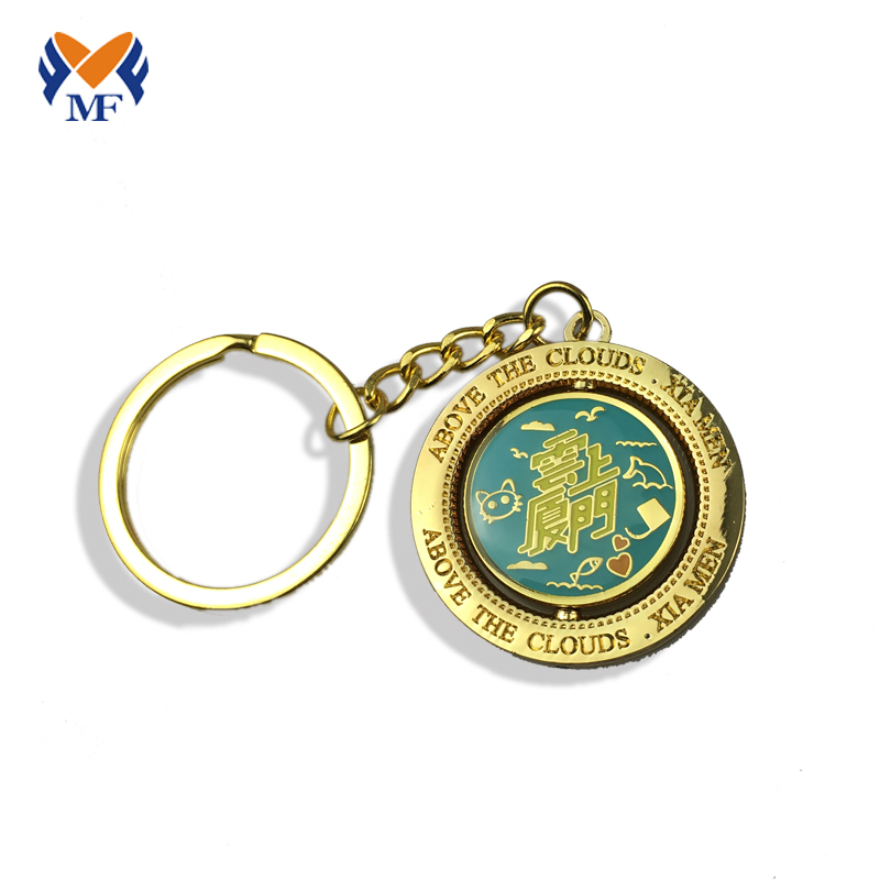 Enamel metal challenge coin keychain holder