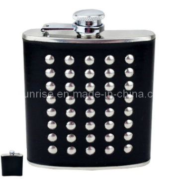 Hip Flask with Leather (JJ-FK93-6oz(628))