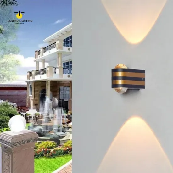 Golden Body Color Lumind Outdoor Wall Light: Double Head Exterior Wall Lamp & Sconce